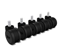 Drift Wheels Type A - Roues de Rechange pour chaises de Bureau, 5 pièces, matériau en Nylon, 60 mm de diamètre, pivotantes silencieuses, Remplacement Universel, Couleur Noire