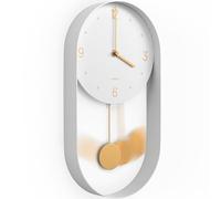 Driini Horloge Murale Moderne à Pendule - Cadre en métal décoratif et Unique, avec Cadran de 20,3 cm - Design Contemporain et Minimaliste, avec Fonctionnement Silencieux sans tic-tac - Comprend Un
