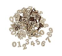 Drikou 100pcs Nombres en bois, pas de bavure prudente pratique portable de conception unique Numéros d'horloge en bois pour arts bricolage artisanal décor