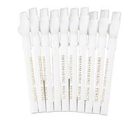DriKou 10pcs Sewing Pencil for Fabric,White Water Soluble Fabric Markers with Brush Cap Home Marker Tracing Tools White for Sewing Tracing