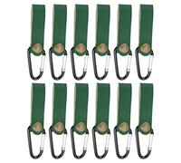 DriKou 12Pcs Leather Wall Hooks, PU Leather 5KG Load Durable Sturdy Wide Application Wall Hanging Strap for Bedroom Kitchen (Green)