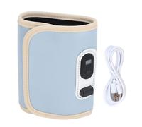 DriKou Baby Bottle Insulation Cover, Temperature Adjustable Portable USB Rechargeable Cordless Water Warmer Baby Milk Heat Keeper with LED Display for Outdoor Car Travel (Blue)