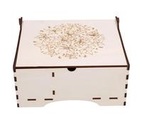 DriKou Boîte en bois vierge, boîte de rangement d'épissure avec couvercle rabattable creux, organisateur de bureau, kit d'assemblage de mortaise et tenon 7,9 x 7,1 x 3,7 pouces
