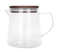 DriKou Cafetière avec Couvercle, Bouilloire à Poignée d'isolation Thermique en Verre Résistant à la Chaleur pour Thé, Lait, Jus (300 ml)