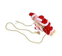 DriKou Electric Climbing Santa Claus on Beads Chain, Battery Operated to Figure Hanging Moving Xmas Ornament Toys Party Gifts Favors Christmas Tree Home Decor Keepsake