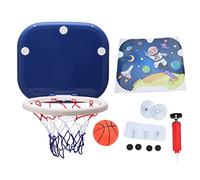 DriKou Ensemble de cerceaux de Basket-Ball intérieure, Mur à Aspiration Murale Pliable Fixation de Basket-Ball de Basket-Ball Net pour la Porte pour Tout-Petits (Blue)