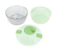 DriKou Essoreuse à Salade, Lave-Légumes Rotatif Lavable à Mélange Rapide en Plastique pour Gagner du Temps pour la Cuisine (Green)