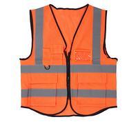 DriKou Gilet réflexive, gilet respirant de sécurité haute visibilité avec gilet de sécurité nocturne en maille pour la course de nuit, le vélo, la randonnée (orange)