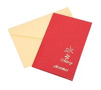 DriKou Greeting Card, Three Dimensional Christmas Castle Shape Decorative Paper with Envelope