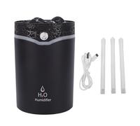 DriKou Mini humidificateur portable diffuseur ultrasonique avec lumière LED volcan USB triple pulvérisation silencieux pour la maison et le bureau Noir