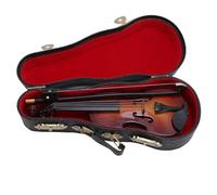 DriKou Mini Musical Instrument, Violin 14cm Basswood Miniature Violin Decorative Ornament with Case for Home