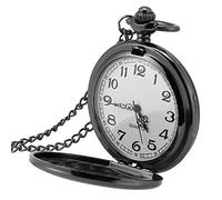 DriKou Montre de Poche à Quartz Classique, Collier à Pendentif Lisse, boîtier en Alliage Durable avec chaîne de, Montre pour Homme, Cadeau de Noël, de Remise de diplôme, d'anniversaire