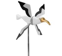 DriKou Moulin à Vent Volant Seagul, Sculpture extérieure de Mouette crée Un Plaisir visuel, girouette 3D en résine de Mouette pour Un bel Artisanat pour décorer Un Patio de Jardin