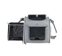 DriKou Panier de vélo Pliable à 4 Portes en pour Chien, Porte-Sac à Dos Extensible, Version Q (Grise)