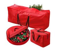 DriKou Sac de Rangement pour Arbre de Noël, Sac de Rangement pour Arbre de Noël en Tissu Oxford imperméable de Grande capacité pour Arbre de Noël Artificiel de 7,5 Pieds et Autres (Red)
