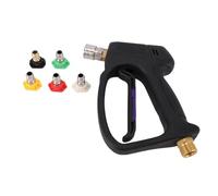 DriKou Short Pressure Washer Gun, with 1/4" Quick Connector 4350 PSI High Pressure Washer Gun 5 Spray Nozzle Tips Ergonomic Short-Style Spray Gun M22 & 1/4" Quick Connect