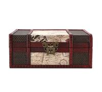 DriKou Wooden Box, Memory Box Vintage Small Chinese Style Practical Multi Elegant Personalized, Keepsake Boxes with Lids for Jewelry books Card Bridal Women (Stamps with lock)