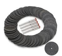 DRILAX Meules à tronçonner renforcées en fibre de verre 50 pièces Disque d'outil de coupe abrasif de 1 1/4 pouce de diamètre avec 4 mandrins inclus Disques rotatifs compatibles avec Dremel 426 426b