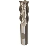 Drill America DWCXL Series Cobalt Steel End Mill, Polished Finish, 4 Flute, Square End, 3/4" Cutting Length, 3/8" Cutting Diameter, 2-1/2" Length, 3/8" Shank (Pack of 1)