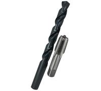 Drill America Ensemble de tarauds et forets NPT 1/4" en acier carbone NPT et foret HSS 7/16" dans un étui en plastique