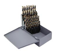Drill America - KFD15J-SET Lot de 15 forets en acier rapide ultra résistant avec finition noire et or, série KFD