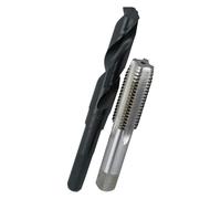 Drill America Pou 1"-12 Jeu de tarauds et de forets, 1-12 HSS et 1,27 cm Foret à queue 59/64" HSS 1,27 cm dans un étui en plastique