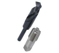 Drill America - Pou3/4NPTW/Drill Taraud de tuyau NPT en acier au carbone de 1,9 cm et ensemble de forets en acier haute vitesse de 150/162,6 cm, série POU