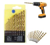 Drill Bit Set - 13 Piece Twist Woodworking Drilling Tools, 1.5-6.5mm Precision Bits with Durable Cutting Edge, Multi Material Drill Kit for Wood Copper Aluminum Alloy Carpenters Workshops Maintenance