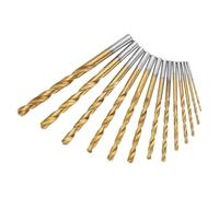 Drill Bit Set - 13pcs Titanium Coated Twist Drill Bits 1.5-6.5mm Round Shank Woodworking Drilling Tools For Wood Copper Aluminum Stainless Steel Iron Workshop