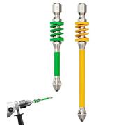 Drill Bit Set, Magnetic Bits, 2 Pieces with Anti Slip Tips & Spring Loaded Extension, Tool Set for Technician Work, Electrician Jobs, Concrete, Metal, Building, Furniture and Craft