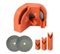 Drill Bit Sharpener - 3.23 Inch Drilling Sharpener for Grinder | Power Accessory Grinder Sharpening Tool - Portable Drill Sharpeneŗ with Replacement Wheels for Carbide Steel Cobalt & Metal Bits