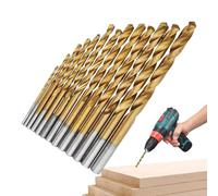 Drill Bits - 13 pièces Twist Woodworking Drilling Tools | 1,5-6,5 mm Metal Bits For Drill | Titanium Plated Round Shank High Speed Steel - For Iron Stainless Steel Maintenance Workshops Carpenters