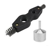 Drill Copper Pipe Cleaner Brush Set 15+22mm Hex Shank | Steel Bristles, Hex Handle For High Torque, Rust Removal Before Welding, Fits 15/22mm Pipes, Plumbing Automotive Use