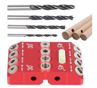 Drill Guide Jig, Vertical Drilling Tool, 4.13x2.76x0.98 Inches Woodworking Alignment Jig, Multi-Angle Punch, Compact Portable Design, Ideal for Deck Railing, Handrail, Home, and Travel