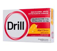 Drill Miel Citron Pastilles À Sucer Sans Sucre 36 Pièces