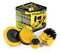 Drillbrush Jaune - Kit de brosses rotatives de Nettoyage de Douche - Brosse à récurer électrique pour Salle de Bain - Brosse de Nettoyage de Joints - Brosse à récurer rotative pour carrelage - Brosse