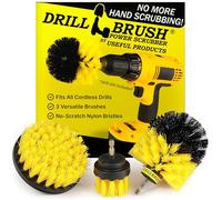 Drillbrush Tout Usage Salle de Bains Surfaces Douche, Baignoire et Carreaux d'alimentation Scrubber Kit de Nettoyage Brosse Tout Usage Moyen Jaune