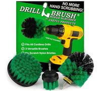 Drillbrush Tout Usage Salle de Bains Surfaces Douche, Baignoire et Carreaux d'alimentation Scrubber Kit de Nettoyage Brosse Moyen-Vert