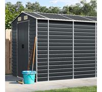 Drillkyn Abri de jardin anthracite en acier galvanisé 191 x 470 x 198 cm, abri de jardin avec toit incliné, 4 ouvertures d'aération, pour outils, vélo, tondeuses à gazon, meubles et protection contre