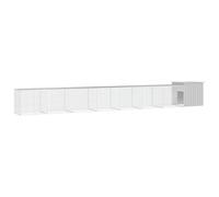 Drillkyn Cage à poulailler grise en acier galvanisé 800 x 91 x 100 cm avec 6 cages d'extension, enclos sûr pour petits animaux, clapier, cochon d'Inde, enclos pour balcon et terrasse