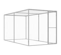 Drillkyn Cage pour chat en acier galvanisé 3 x 1,5 x 1,5 m avec porte et grille pour enclos de petits animaux, cochon d'Inde, clapier à lapins, enclos intérieur, enclos extérieur, protection et
