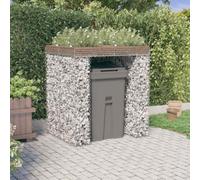 Drillkyn Gabion Boîte à poubelles en fer galvanisé 110 x 91 x 120 cm, résistante aux intempéries et robuste, avec crochets renforcés, idéale comme brise-vue et boîte à poubelles pour jardin, terrasse
