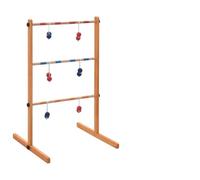 Drillkyn Golf échelle en bois de pin massif 62 x 60 x 100 cm avec 6 paires de balles et sac de transport pour jardin, loisirs, famille, jeu en plein air et dextérité lors du lancer et de la pêche