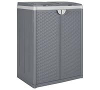 Drillkyn Poubelle avec 2 rabats en polypropylène durable, 65 x 45 x 88 cm, avec séparateur de déchets et couvercle, peu encombrant, pour cuisine, bureau et salle de bain, résistante aux intempéries et