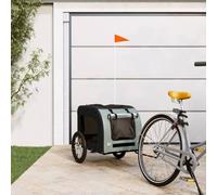 Drillkyn Remorque de vélo pour animaux de compagnie, rouge et gris, pliable, respirante, avec sangle et frein, idéale pour l'extérieur, le parc, les voyages, la promenade, le transport sûr