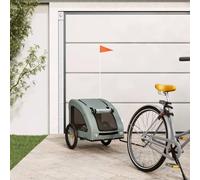 Drillkyn Remorque de vélo pour chien en tissu Oxford bleu et fer robuste, pliable, avec fenêtres en maille et réflecteurs pour un transport sûr et des excursions confortables