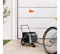 Drillkyn Remorque de vélo pour chien noire en tissu Oxford avec cadre en fer, pliable et pliable, 133,5 x 69 x 73 cm, charge maximale, respirante avec maille, idéale pour les excursions, le parc