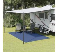 Drillkyn Tapis de tente bleu en polyester avec revêtement en mousse PVC - 4 x 2,5 m - Bâche de sol comme protection de sol pour camping, extérieur, randonnée, festival, voyage et auvent