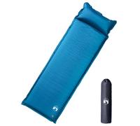 Drillkyn Tapis isolant auto-gonflant avec coussin, 190 x 64 x 3 cm, turquoise, tapis de camping en mousse, tapis thermique, antidérapant, ultra léger, pliable, idéal pour l'extérieur, le trekking et