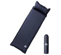 Drillkyn Tapis isolant auto-gonflant avec coussin, gris, 195 x 64 x 4,5 cm, ultra léger et pliable, antidérapant, en mousse avec revêtement en PVC, idéal comme tapis de camping, tapis thermique
